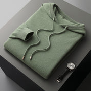 Men’s cashmere wool winter knitted hoodie jumper