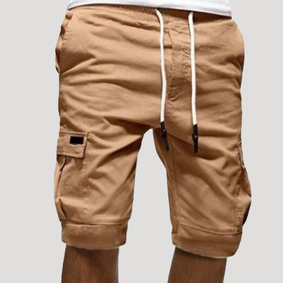 Men’s cargo knee length drawstring cotton shorts