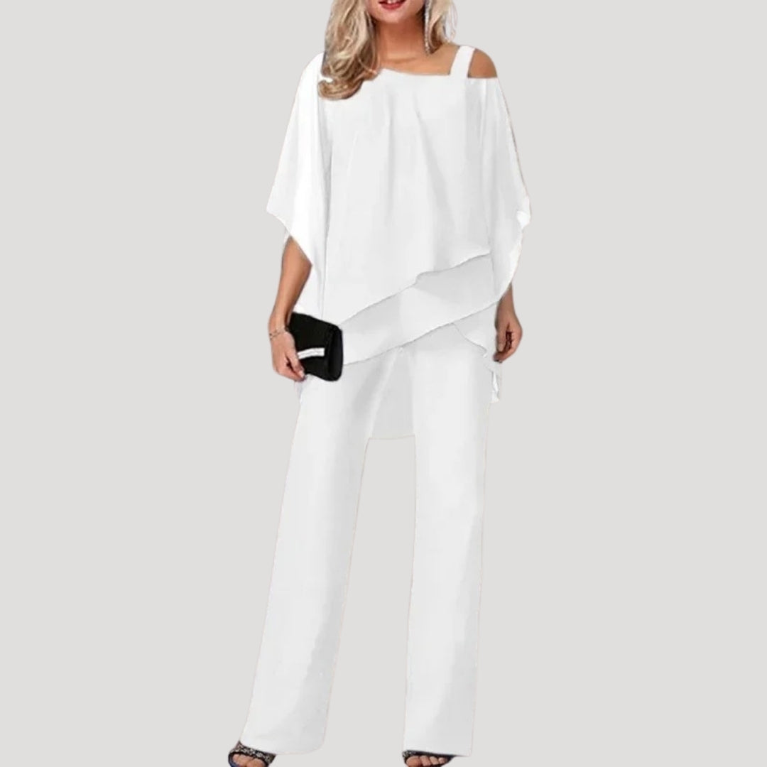 Women’s trouser suit chiffon two piece wedding guest outfit