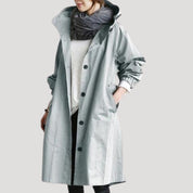 Women’s trench coat long lightweight hooded jacket