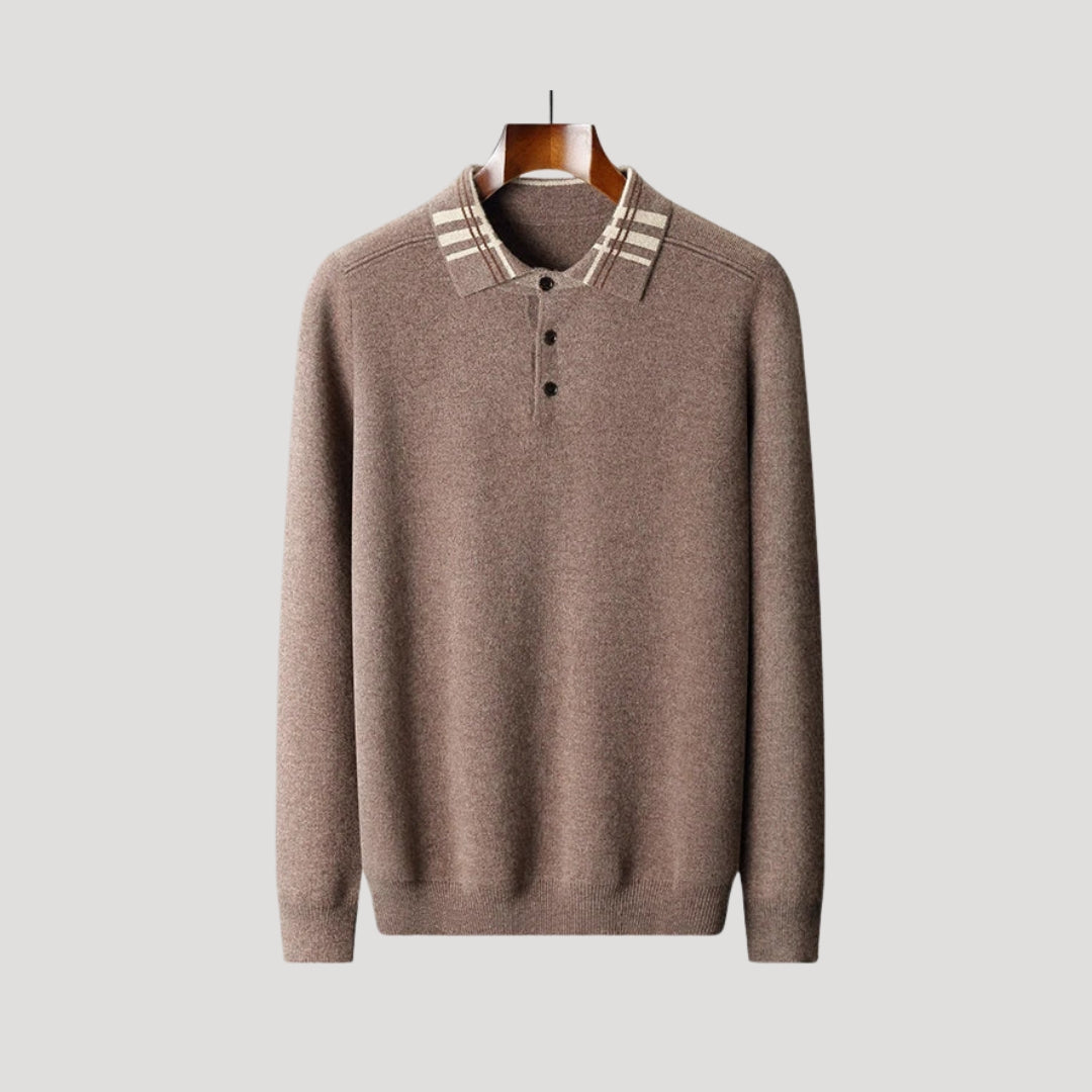 Men's lightweight knit polo sweater for spring
