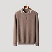 Men's lightweight knit polo sweater for spring