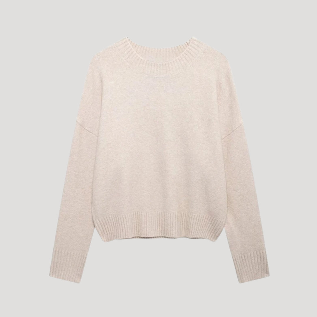 Women soft crew neck sweater