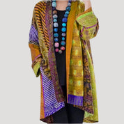 Women’s long cardigan oversized lightweight patterned jacket
