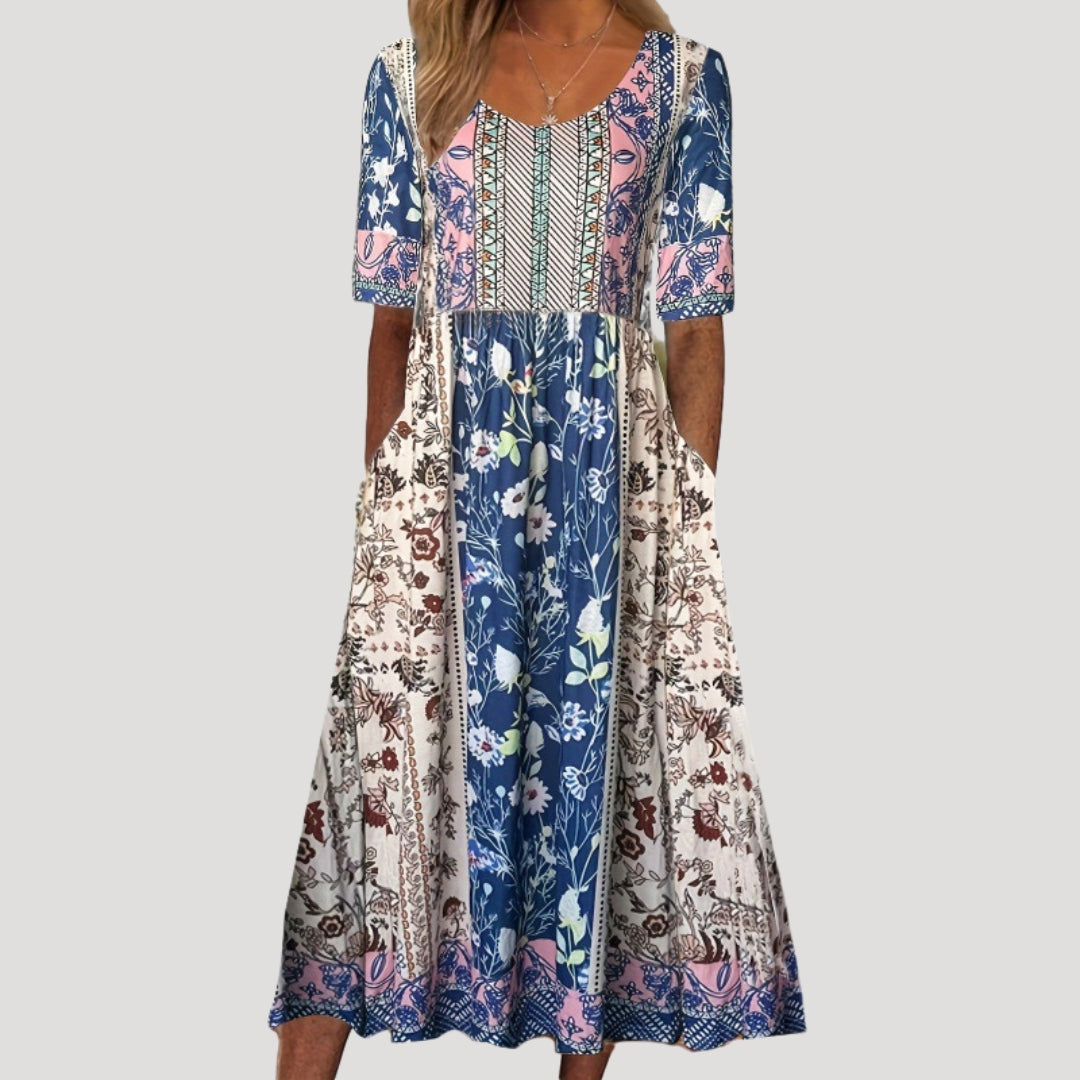 Women’s floral short sleeve midi day dress