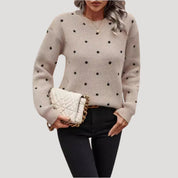 Women’s knitted jumper with polka dot pattern