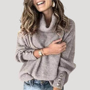 Women's ribbed turtleneck sweater