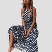 Women’s polka dot sleeveless midi dress