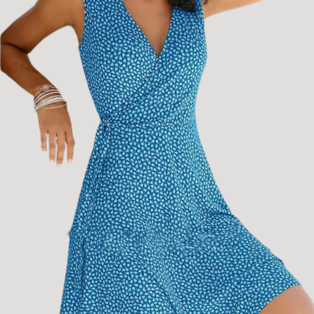 Women’s sleeveless wrap v neck midi dress