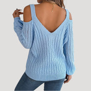Women off shoulder knit summer sweater