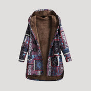 Women’s hooded faux fur long winter coat