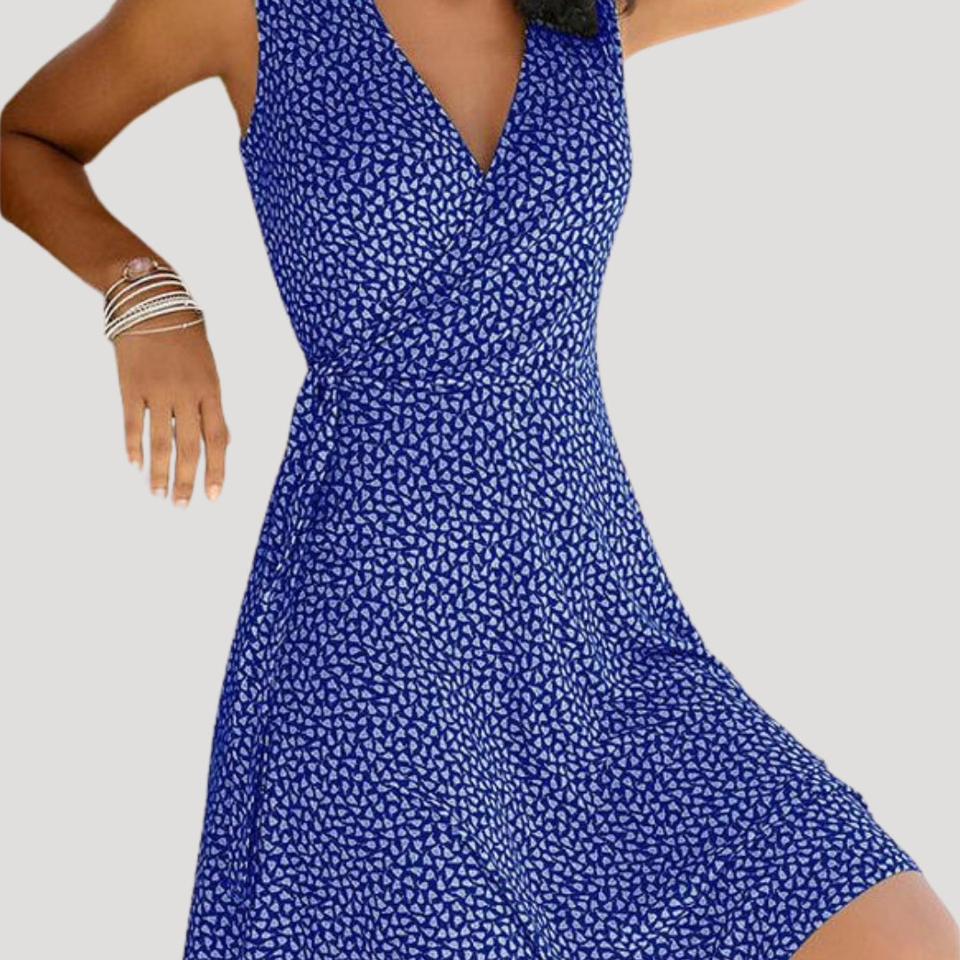 Women’s sleeveless wrap v neck midi dress