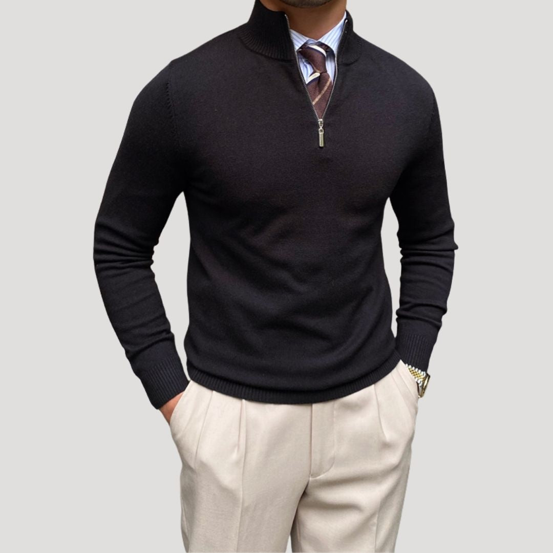 Men’s half zip knitted winter sweater