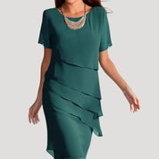 Women’s summer chiffon wedding guest midi dress