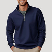 Men cotton half-zip sweatshirt