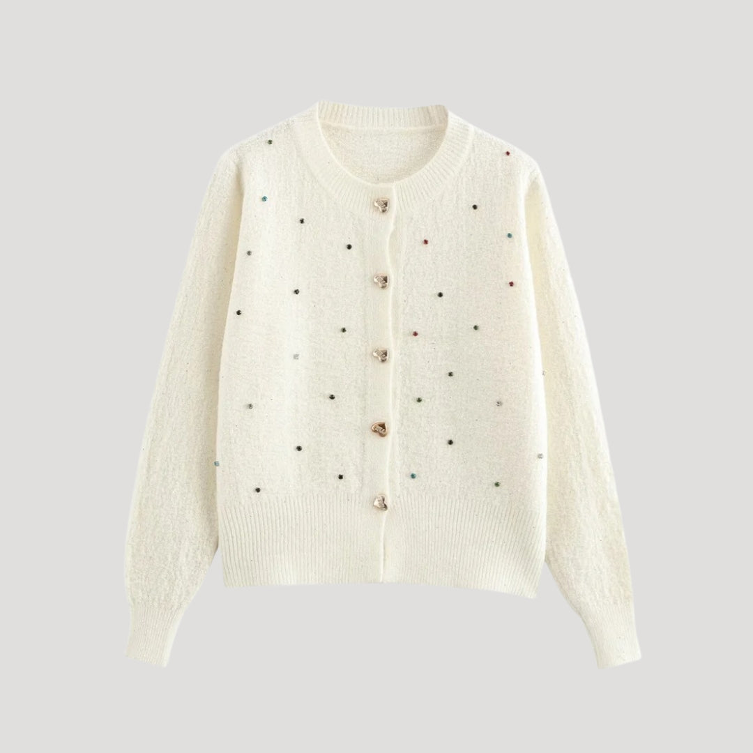 Women embellished button cardigan