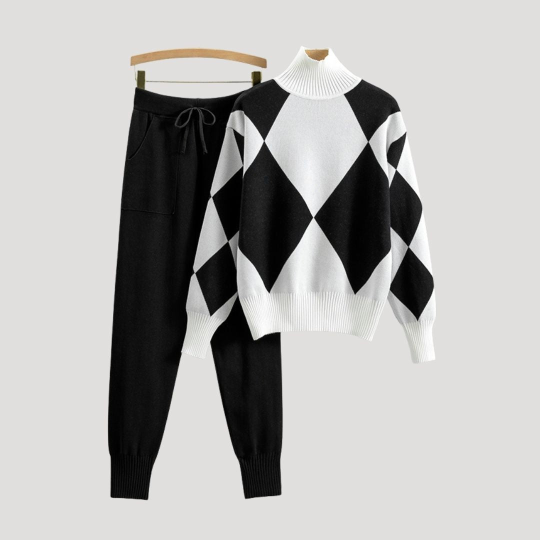 Women’s knitted loungewear set winter jumper and joggers