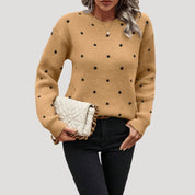 Women’s knitted jumper with polka dot pattern