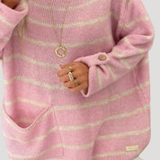 Women’s oversized striped knit baggy winter jumper