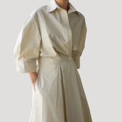 Women’s cotton shirt dress – long sleeve midi style