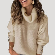 Women's ribbed turtleneck sweater