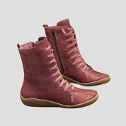 Women’s winter ankle boots leather lace up