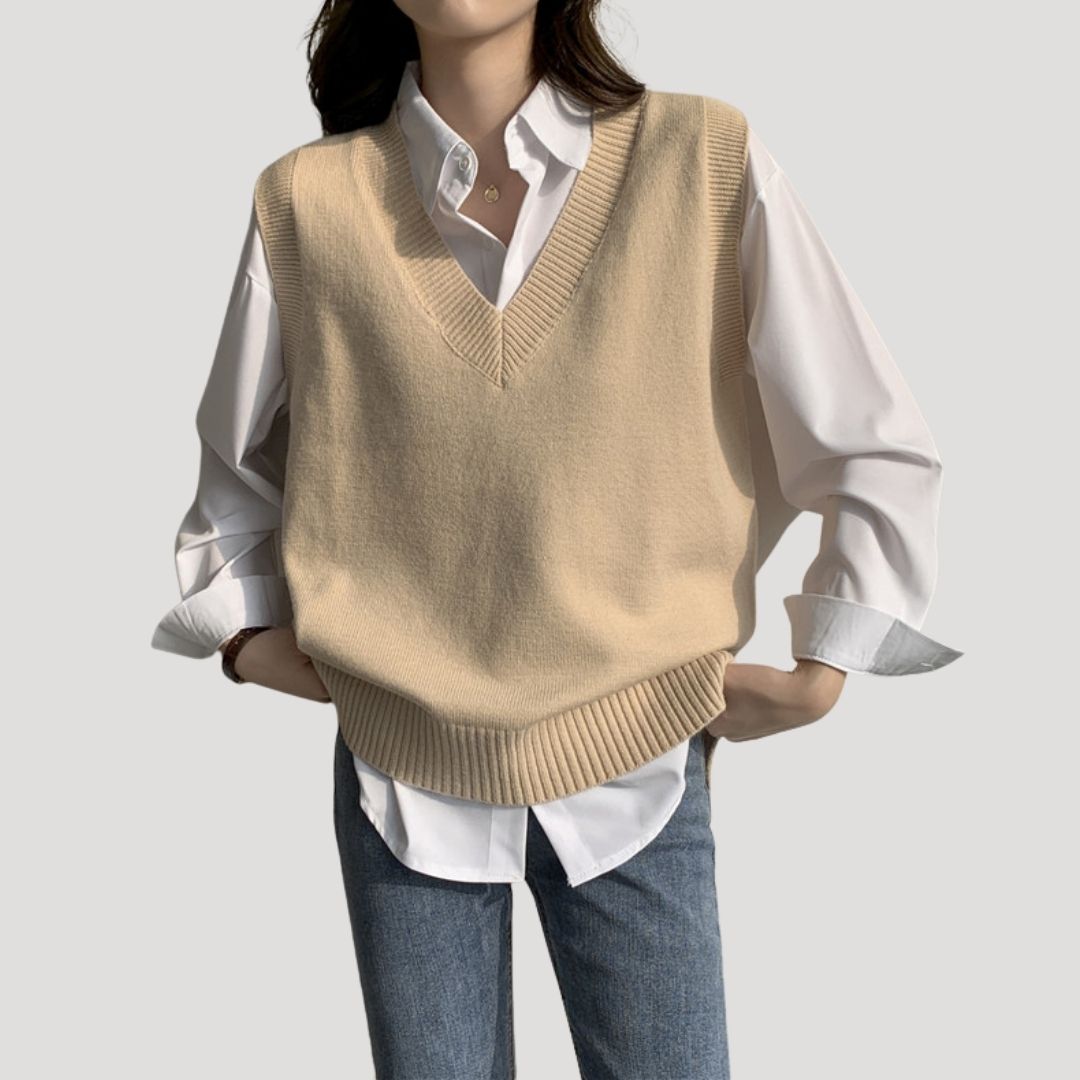 Women’s sleeveless knitted vest winter jumper