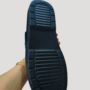 Men's leather mule shoes – slip on buckle clogs