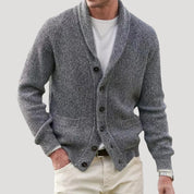Men's lightweight shawl collar cardigan