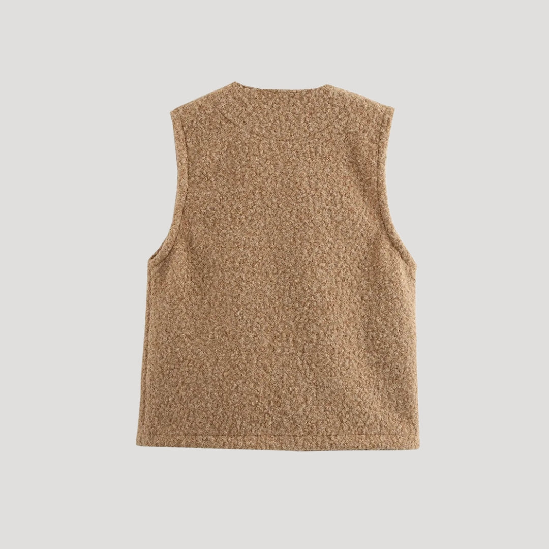 Women wool tie-front vest