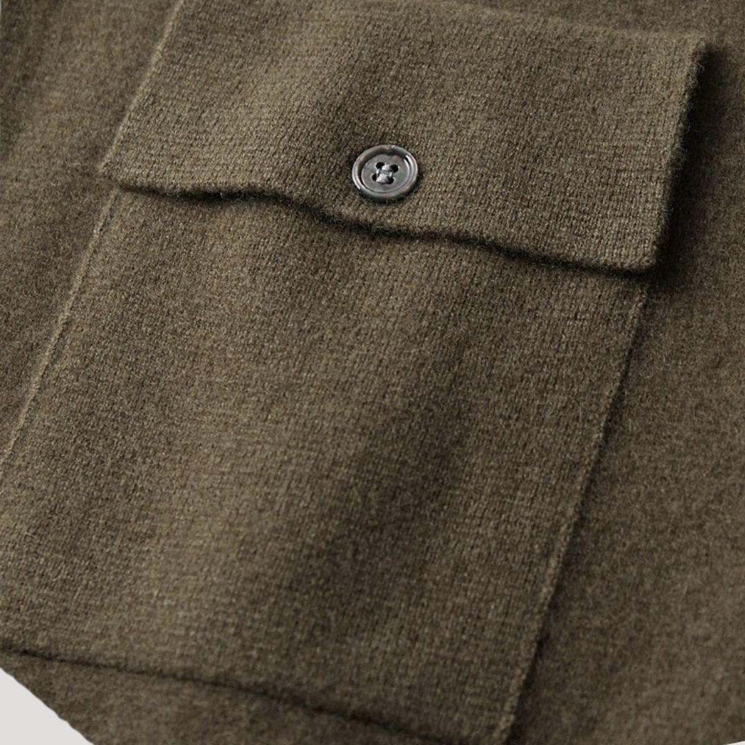 Men’s knitted wool blend button up cardigan
