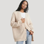 Women’s oversized long knitted winter cardigan