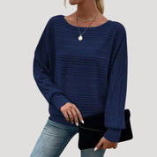 Women striped casual knit sweater