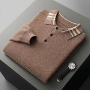 Men's lightweight knit polo sweater for spring