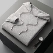 Men’s cashmere wool winter knitted hoodie jumper