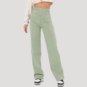 High-waist wide-leg trousers