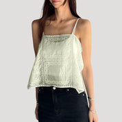 Embroidered lace camisole top