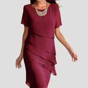 Women’s summer chiffon wedding guest midi dress