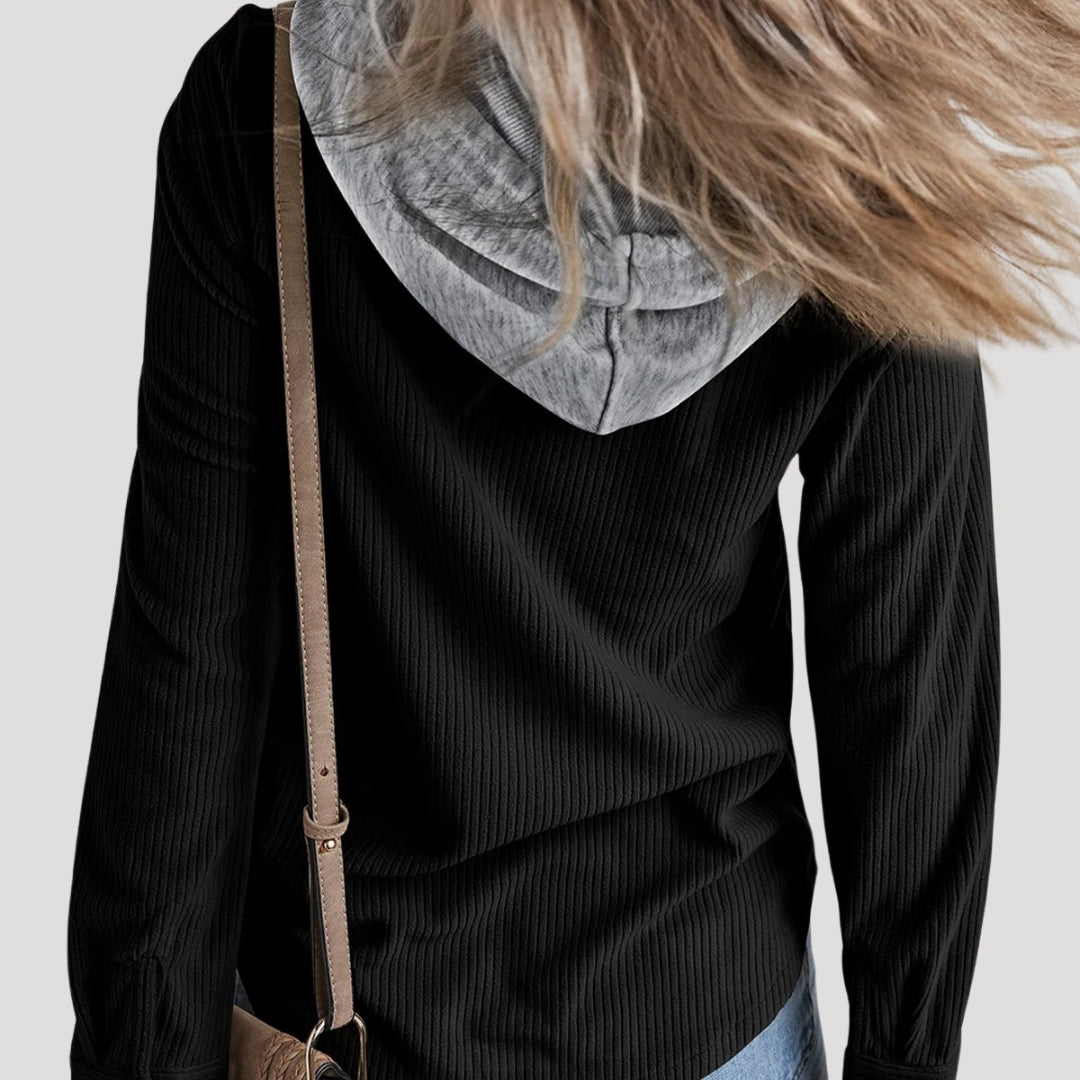 Women’s corduroy hooded jacket casual winter style