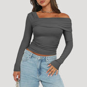 Off shoulder long sleeve top