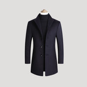 Men’s wool blend long tailored winter coat