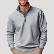 Men cotton half-zip sweatshirt