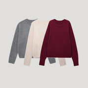 Women soft crew neck sweater