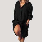 Women’s linen shirt dress summer casual loose fit