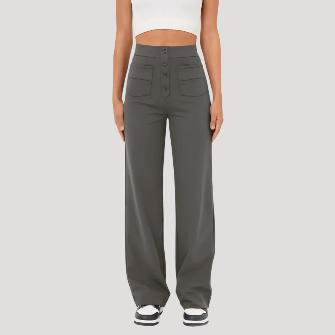 High-waist wide-leg trousers