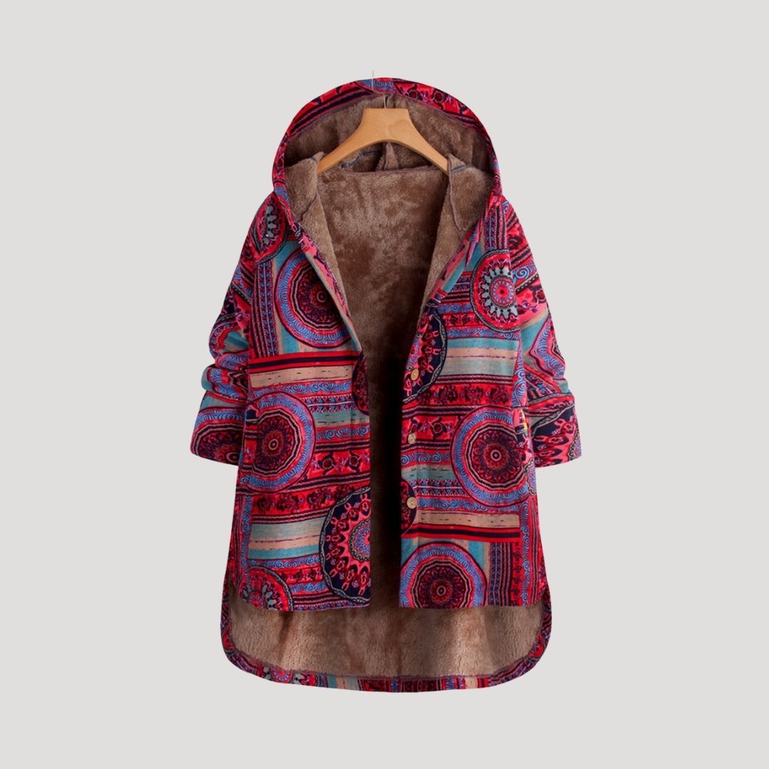 Women’s hooded faux fur long winter coat