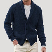 Men's lightweight shawl collar cardigan