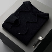 Men’s cashmere wool winter knitted hoodie jumper