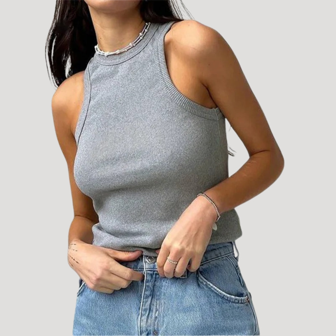 Ribbed racerback sleeveless top