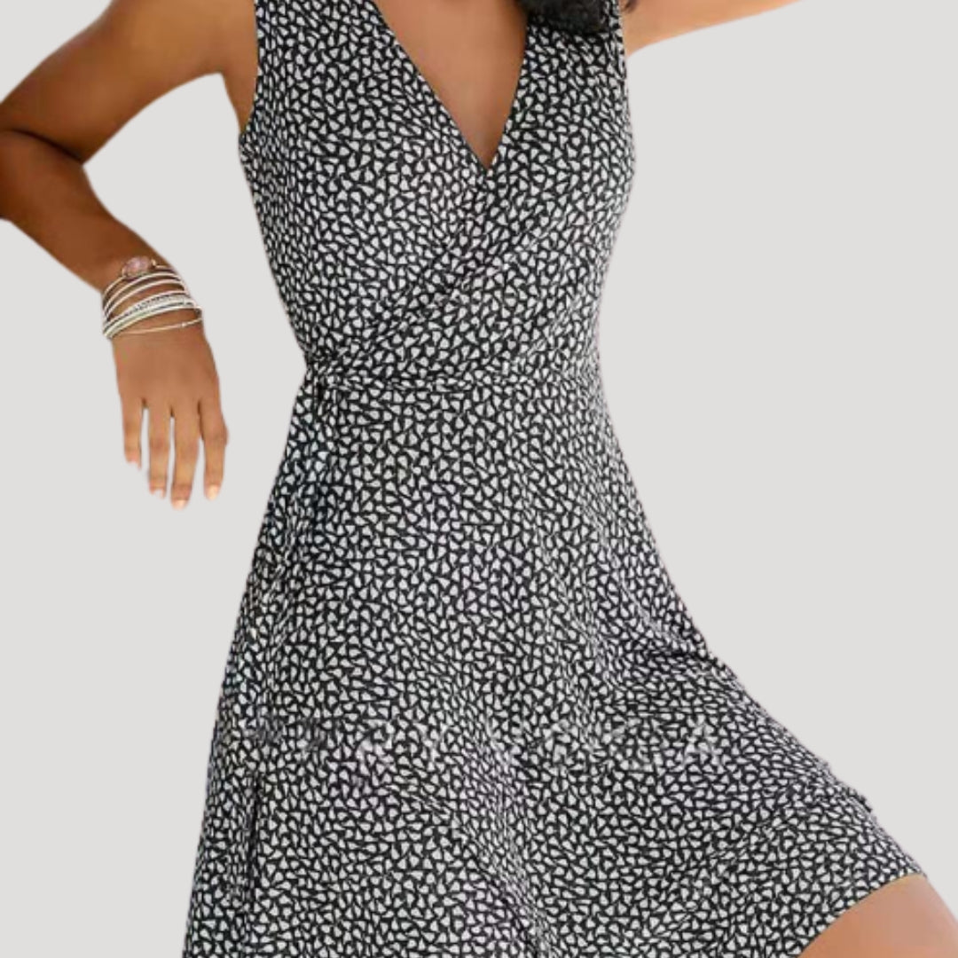 Women’s sleeveless wrap v neck midi dress